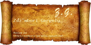 Zámbori Gergely névjegykártya