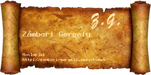 Zámbori Gergely névjegykártya